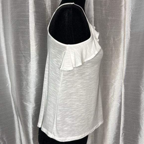 Aeropostale Spaghetti Strap Ruffle White Sleeveless Blouse Women’s Size Small - Picture 3 of 8